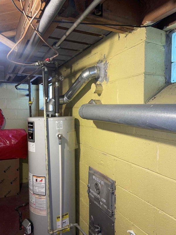 Conducted comprehensive assessment of existing HVAC system for full replacement estimate. Evaluated current furnace, air conditioning unit, and ductwork configuration in basement mechanical room. Documented equipment specifications, existing duct layout including blue rectangular and insulated flexible ductwork, and provided pricing options for complete system replacement as well as separate quotes for furnace and AC units.