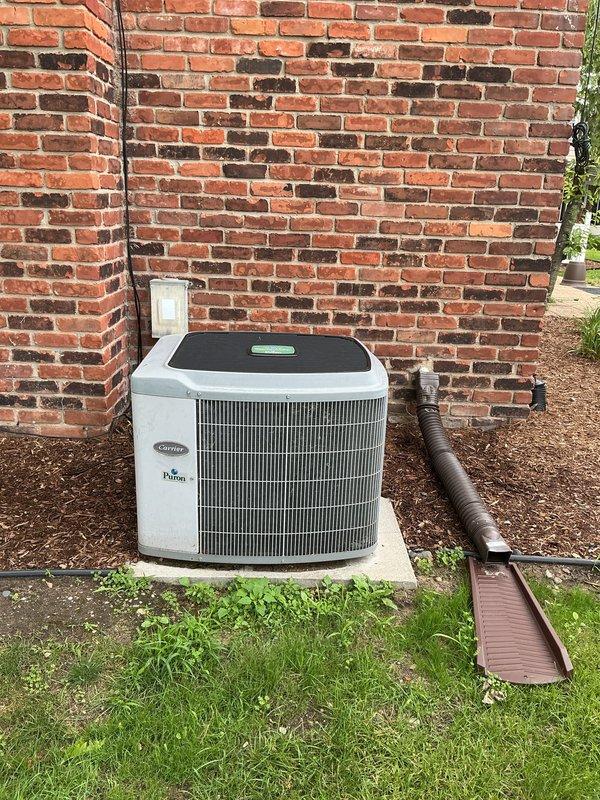 Conducted estimate for replacement of 10+ year old natural gas furnace located in basement. Current unit is operational but has reached end of expected service life. Evaluated existing HVAC system including outdoor Carrier Infinity air conditioning unit and assessed electrical service, metering equipment, and utility connections for compatibility with proposed replacement equipment.