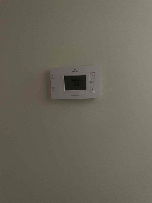 Provided estimate for complete HVAC system replacement including air conditioning unit and natural gas furnace located in bedroom closet. Existing 10+ year old equipment is non-operational. Evaluated current Emerson thermostat and existing system specifications, including HWCSR0909P24A2A unit with associated electrical and refrigerant requirements.