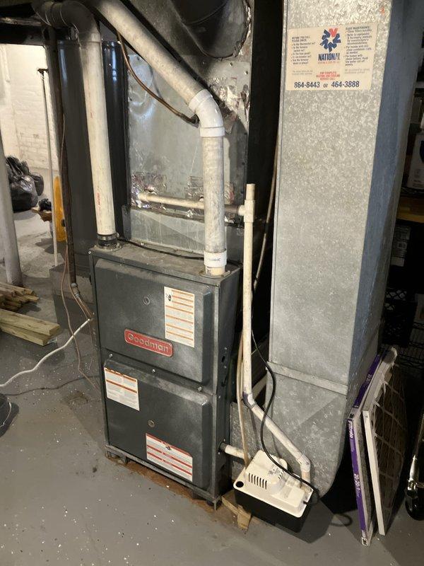 Completed full HVAC system estimate for 2012 air conditioning unit located in basement that was blowing warm air. Assessed existing Goodman furnace, air handler, and associated ductwork, PVC venting, and condensate drainage systems for full system replacement with air conditioning unit relocation.