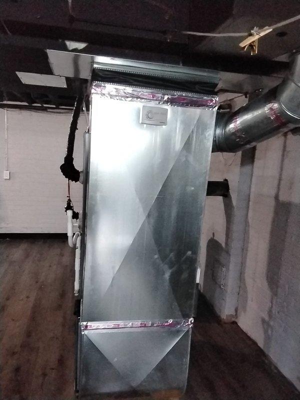 Completed follow-up visit to new HVAC installation to ensure customer satisfaction and system performance. Installed fan-powered humidifier integrated with existing ductwork system to improve indoor air quality throughout the residence. Performed final adjustments and verified proper operation of all mechanical components, including ductwork connections, heating system, and newly installed IAQ equipment.