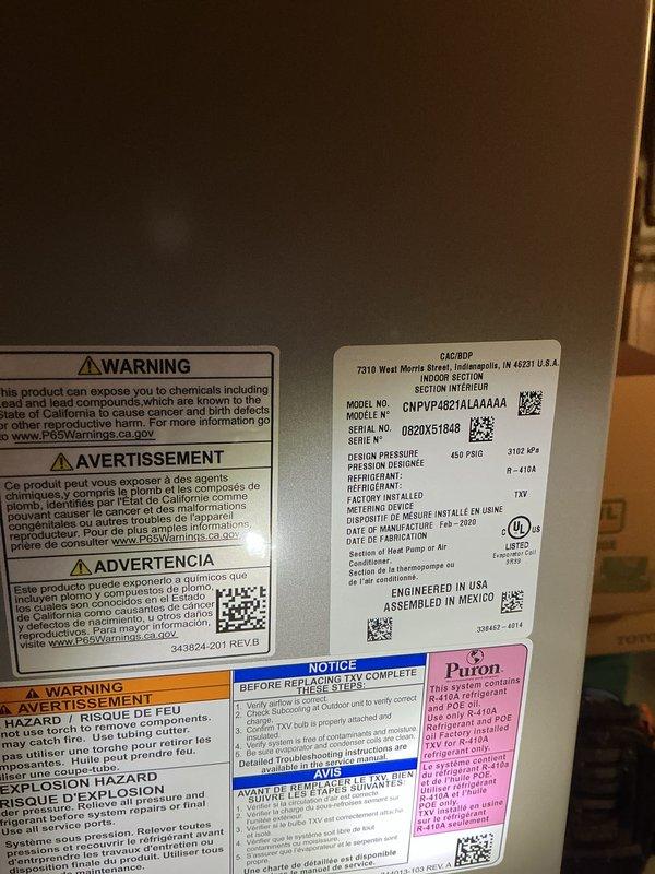 Completed annual tune-up on two five-year-old air conditioning systems. Performed comprehensive inspection of outdoor unit (model CNPVP4821ALAAAAA, manufactured February 2020) and basement unit, including refrigerant level verification, electrical component testing, condenser coil cleaning, and airflow assessment. Verified thermostat operation showing proper cooling mode function at 78°F setpoint, checked filter condition, and confirmed both systems operating within manufacturer specifications with no issues identified.