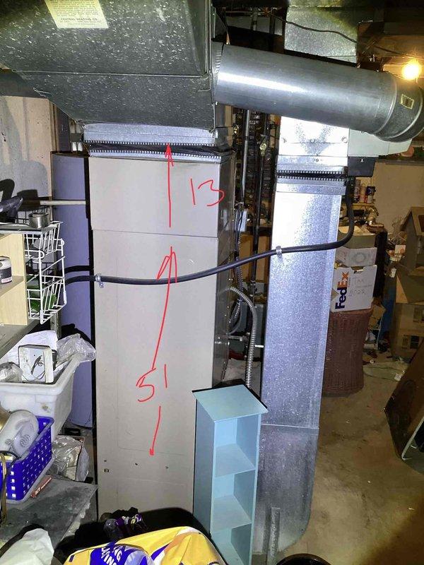 Responded to service call for non-operational air conditioning system affecting entire residence. Upon inspection, confirmed existing system utilizes R22 refrigerant and has reached end of serviceable life based on age and condition of equipment. Assessed basement-mounted air handler and ductwork configuration, documented current system specifications including equipment model numbers and installation layout. Provided comprehensive replacement estimate for new HVAC system to address cooling failure and upgrade from obsolete R22 technology to modern, energy-efficient equipment compatible with current refrigerant standards.