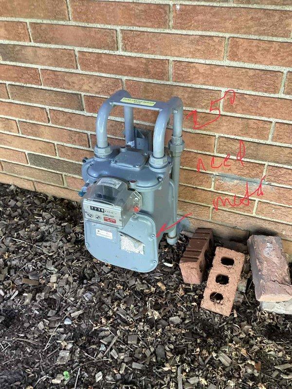 Conducted on-site evaluation for new whole home generator installation at residential property. Assessed existing natural gas meter location and available connection points on exterior brick wall, documented gas supply infrastructure and determined optimal placement for generator unit in backyard area with artificial turf. Confirmed adequate clearances and access for installation, verified natural gas availability as primary fuel source for proposed generator system.