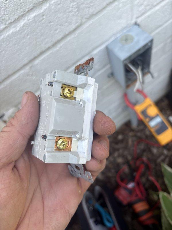 Responded to loss of power in detached garage where resetting the breaker had no effect. Upon investigation, identified a failed GFCI device in the circuit feeding the garage. The GFCI showed visible corrosion on mounting hardware and failed to restore power when tested. Removed the defective GFCI, verified circuit integrity with multimeter, and replaced with new GFCI device to restore full power to the detached garage.