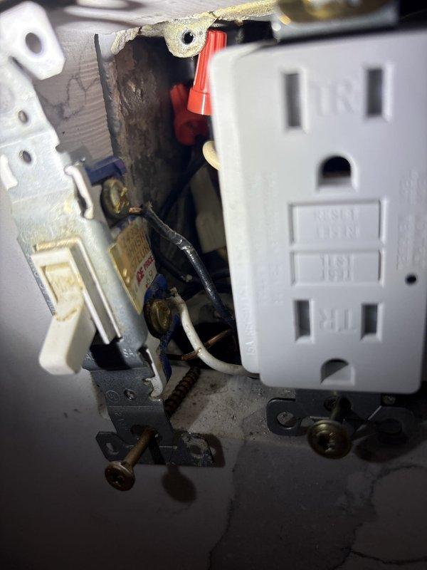 Responded to service call for multiple electrical issues throughout the property. Addressed faulty outlets, switches, and wiring concerns as part of coordinated work alongside HVAC installation and plumbing services. Installed GFCI receptacle with proper ground fault protection, secured all wire connections with appropriate connectors, and verified proper mounting within electrical box. Inspected and organized wiring runs through mechanical spaces to ensure code compliance and prevent interference with ductwork and other building systems. All electrical connections tested for proper function and safety prior to completing installation.