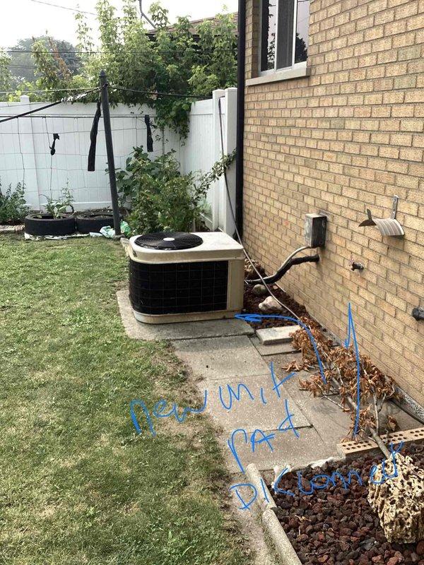 Responded to service call for 1970-era residential air conditioning system not cooling to desired temperature. Upon inspection, diagnosed low refrigerant charge on aging dual outdoor unit system. Evaluated system condition, documented temperature differentials and maximum operating parameters, and provided estimate for complete HVAC system replacement due to age and inefficiency of existing equipment.