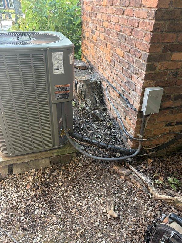 Completed warranty replacement of Lennox condensing unit as authorized by manufacturer representative. Removed failed unit, installed replacement condensing unit from shop inventory, connected refrigerant lines and electrical disconnect, and verified proper system operation with diagnostic testing equipment. Unit is now operational with all connections secured and tested.