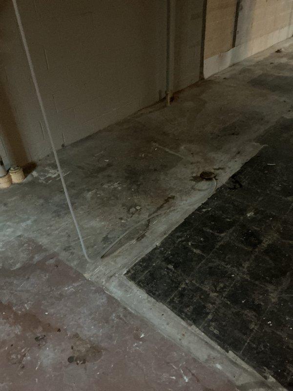 Responded to service call for furnace displaying red indicator light and air conditioning system operating only on first floor. Inspected one-year-old furnace unit located in basement and outdoor condensing unit of unknown age. Performed diagnostic evaluation of both HVAC systems to identify fault conditions causing limited cooling distribution and furnace error status. Documented equipment conditions with photographs showing outdoor condenser unit on concrete pad against exterior brick wall and basement furnace installation area. Addressed system malfunctions to restore proper heating and cooling operation throughout residence.