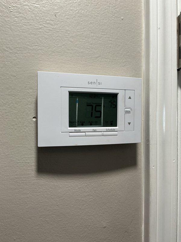 Completed comprehensive Gold AC Inspection and cooling maintenance on a 3-year-old residential air conditioning system. Performed full system evaluation including air handler inspection, thermostat functionality verification at 75°F setting, and filter assessment. System found operating properly with all components functioning within normal parameters, and annual maintenance package successfully activated for continued preventive care.