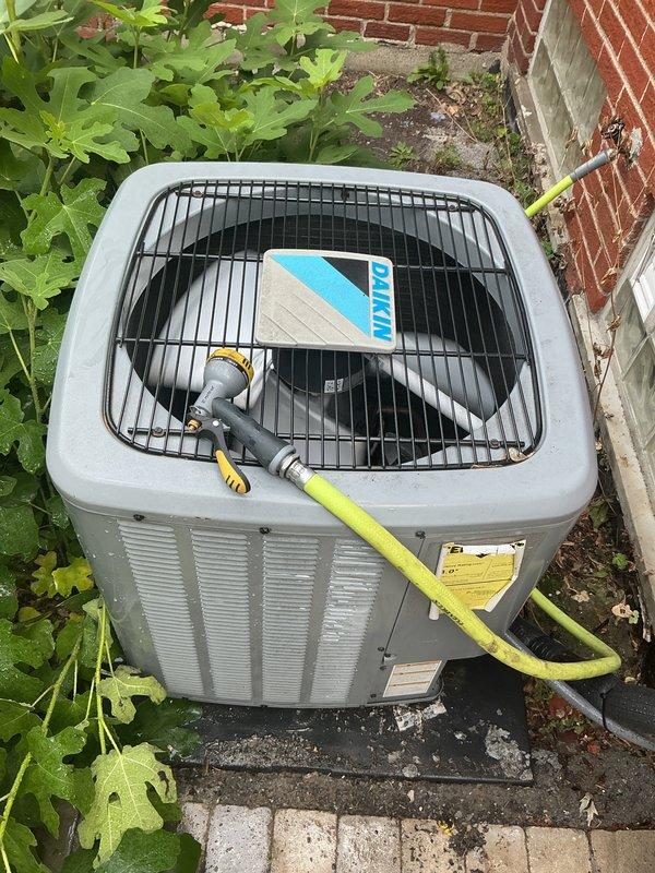 Completed comprehensive Gold AC Inspection on 3-year-old Daikin residential cooling system. Performed full tune-up service including inspection of outdoor condenser unit, indoor air handler, electrical connections, refrigerant levels, and airflow components. All components found operating within normal parameters with no deficiencies noted. System maintaining proper operation with no corrective actions required at this time.