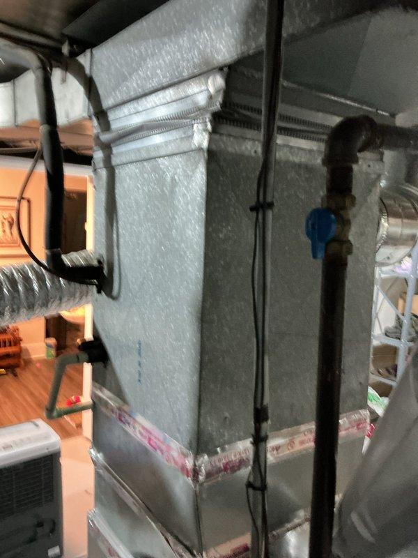 Returned to complete previously scheduled work by installing APCO air purification system and replacing air filter with correct size. APCO unit had been picked up from shop and was successfully installed into the existing HVAC system ductwork. Verified proper fit of replacement filter and confirmed system operation upon completion.