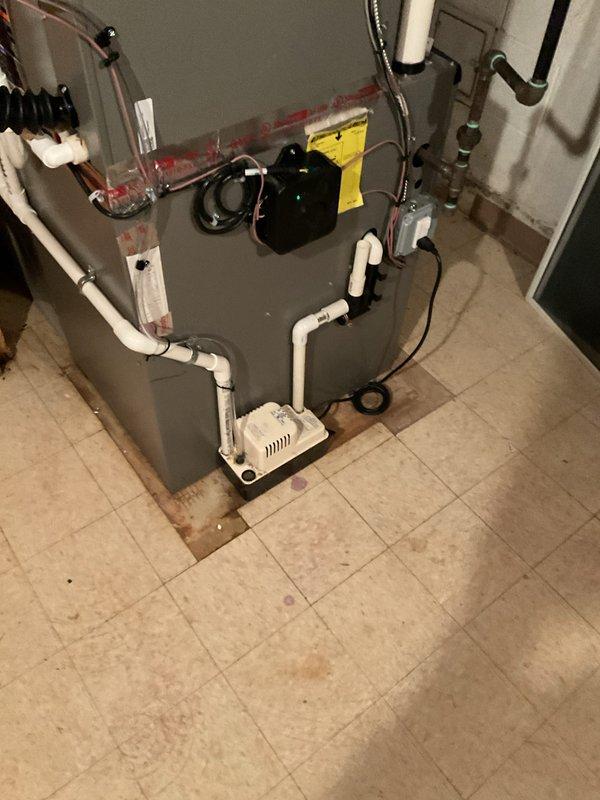 Successfully installed a 3.5-ton rear-discharge air conditioning system with matching evaporator coil to existing furnace. Completed all electrical and mechanical connections, installed new thermostat and trim plate, and reconnected condensate drainage system with pump to existing PVC piping network. Obtained necessary mechanical and electrical permits, verified proper system operation, and ensured all components meet code requirements for residential HVAC installation.