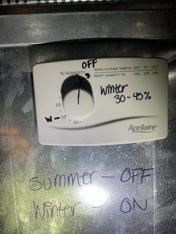 Completed comprehensive Gold AC inspection on 3-year-old residential air conditioning system. Unit confirmed operational at time of service. Performed full system evaluation including inspection of outdoor condensate drain line and drainage components, verifying proper flow and secure connections. Reviewed and documented Aprilaire humidistat settings and operation, noting seasonal adjustment recommendations for optimal humidity control. All accessible components photographed for service records. System operating within normal parameters with no immediate repairs required.