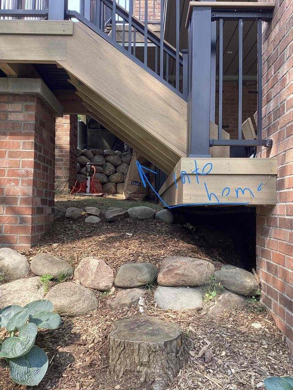 Conducted site evaluation for mini split installation estimate at residential property. Assessed exterior brick wall locations and staircase area for potential equipment placement and line set routing. Documented existing conditions including structural elements, outdoor space configuration, and optimal mounting positions for both indoor and outdoor units to provide accurate system sizing and installation proposal.