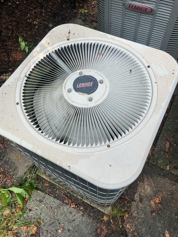 Completed comprehensive Gold AC Inspection on two 5-year-old Lennox air conditioning systems serving a multi-level residence. Performed thorough evaluation of both outdoor condenser units, inspecting refrigerant lines, electrical connections, and overall equipment condition. Both systems were operational at time of service, with units showing normal wear consistent with age and outdoor exposure. Documented equipment condition through detailed photography for maintenance records.