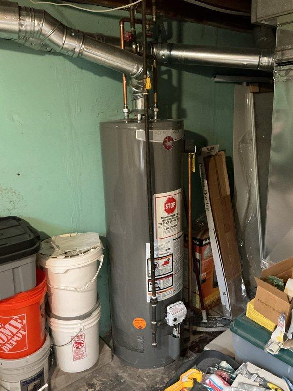 Responded to service call for utility tub emitting gassy odor in basement area. Upon inspection, identified issue with drain trap system beneath UTILATUB fixture. Customer had been using temporary tablet treatments which were no longer effective as condition worsened. Examined PVC drain assembly and connections under utility sink, checking for proper trap configuration and venting issues that could allow sewer gases to escape into living space. Assessed plumbing connections, flexible supply lines, and drain piping for potential dry trap, partial blockage, or venting deficiency causing odor penetration. Documented existing conditions of utility room plumbing system including water heater proximity and drain line configuration for service records.