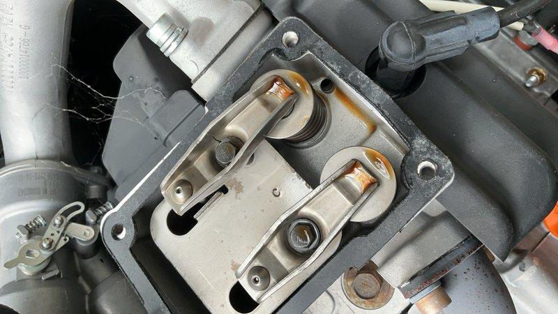 Performed scheduled preventive maintenance on a 14 KW Honeywell residential standby generator. Inspected engine assembly, solenoid actuators, linkage mechanisms, and electrical connections for proper operation and wear. Documented equipment condition with photographic records showing functional mechanical components and normal operational wear patterns.