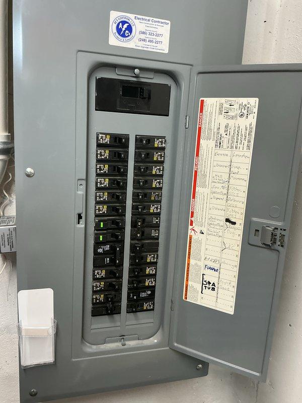 Conducted site evaluation for whole-house generator installation at residential property. Documented existing electrical infrastructure including main service panel with dual-column circuit breaker configuration and exterior utility meter with associated conduit and PVC service entrance. Customer declined to proceed with Generac generator system after assessment was completed.