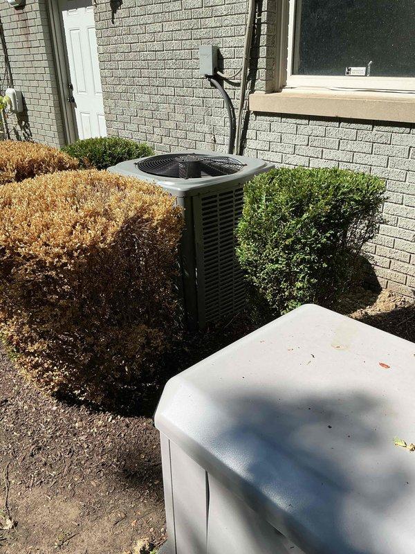 Completed comprehensive Gold AC inspection on 4-year-old Bryant residential air conditioning system with attic-mounted air handler. Performed full system evaluation including refrigerant pressures, electrical connections, condensate drainage, and airflow measurements on outdoor condenser unit and indoor components. System operating within manufacturer specifications with no deficiencies noted; all components functioning properly and unit maintaining adequate cooling capacity.