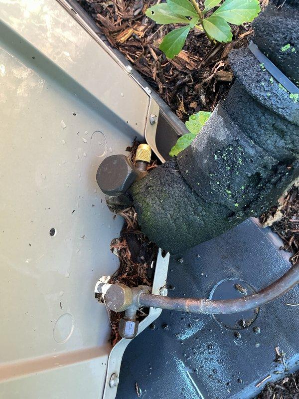 Completed general preventative AC inspection on 8-year-old air conditioning system located in basement. Performed standard maintenance protocol including inspection of outdoor condenser unit, electrical disconnect components, and associated systems. Noted exterior gutter system contains significant organic debris accumulation with vegetation growth, which could impact drainage and potentially affect equipment if not addressed. Electrical disconnect and fuse box show considerable weathering, surface rust, and corrosion consistent with age and outdoor exposure, though components remain functional. All AC system components inspected and unit operational at time of service.