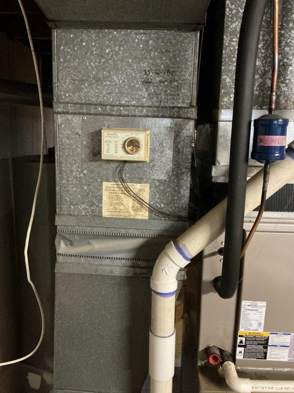 Completed full furnace replacement in basement for 18+ year old unit. Installed new Bryant furnace system with associated ductwork connections, PVC condensate drainage piping, refrigerant lines, and electrical connections. System tested and operational upon completion.