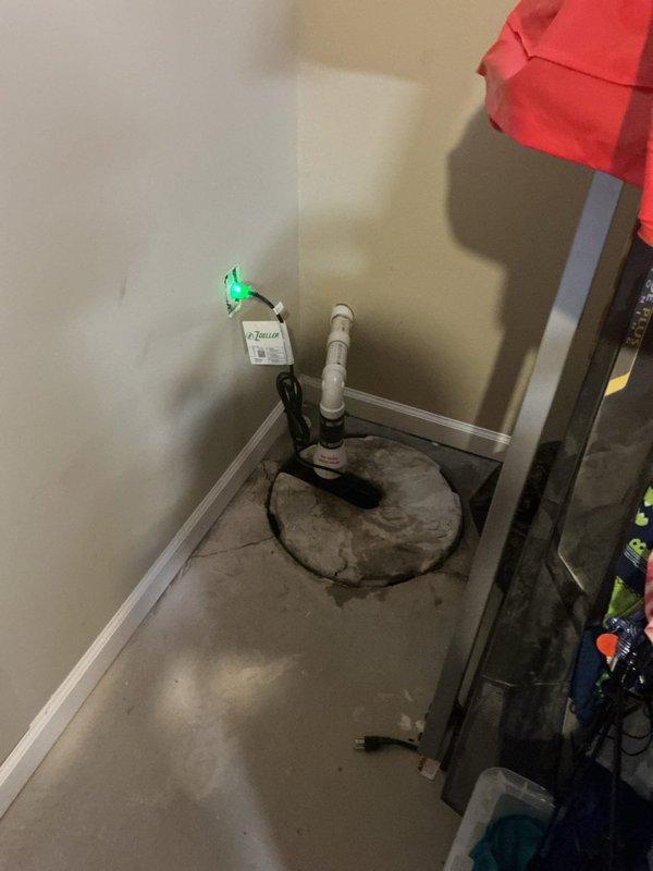 Completed sump pump replacement in basement utility area. Removed existing failed unit and installed new sump pump system with PVC discharge piping. Verified proper operation and drainage function. Inspected basement plumbing infrastructure and provided estimate for relocating toilet from upper level to lower level, including recommendation for high-pressure flush toilet installation to accommodate potential drainage challenges.