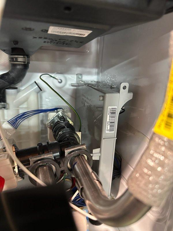 Responded to service call for tankless water heater producing cold water and displaying error code #046 with internal water leak affecting the control board. Upon inspection, identified leak source within the unit's internal plumbing connections and compromised seal causing water intrusion onto electronic components. Performed necessary repairs to address leak, verified all connections were properly sealed, and cleared error code after testing system operation to confirm hot water delivery was restored.