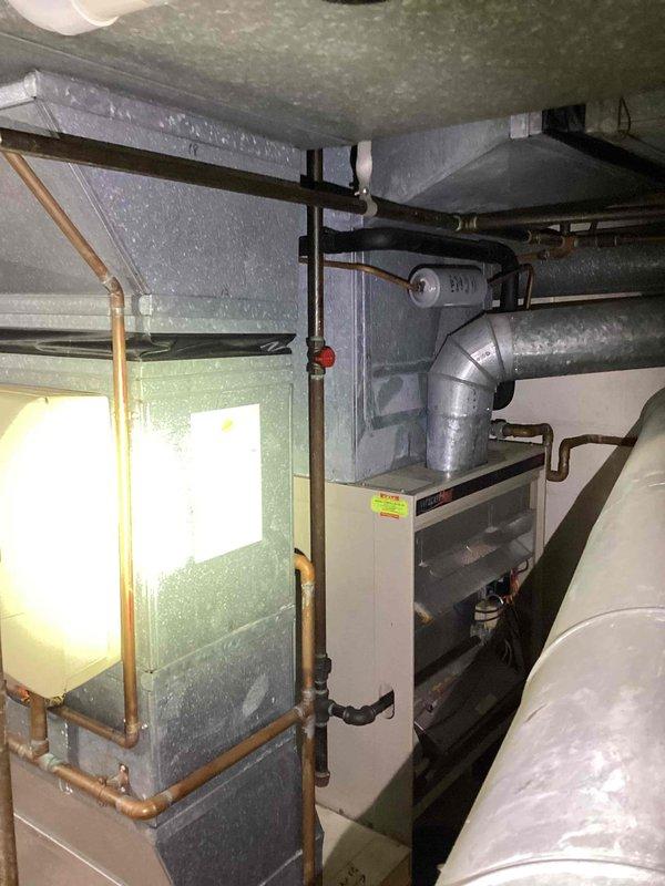 Completed estimate for replacement of non-functional natural gas furnace and 40-gallon water heater located in basement. Existing equipment over 10 years old has reached end of service life and requires full system replacement. Assessed current Lennox furnace installation, ductwork configuration, venting requirements, and utility connections to provide comprehensive replacement proposal for new heating system and water heater.