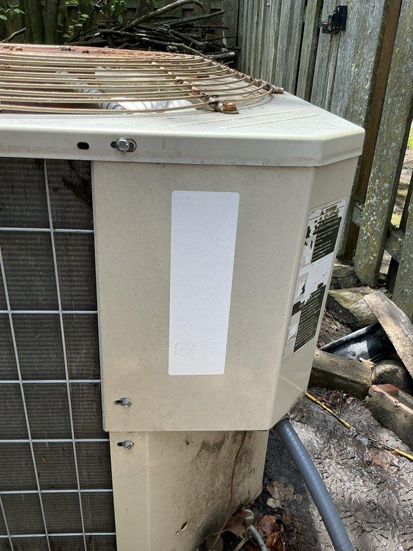Responded to service call for underperforming and noisy SpacePak system. Conducted comprehensive inspection of outdoor condenser unit, which showed significant rust deterioration on fan guard and weathering on housing components. Documented equipment condition including oxidized fan assembly, weathered cabinet, and copper refrigerant line configuration. Discussed system performance concerns with customer and reviewed available options for addressing noise levels and inadequate heating/cooling capacity.