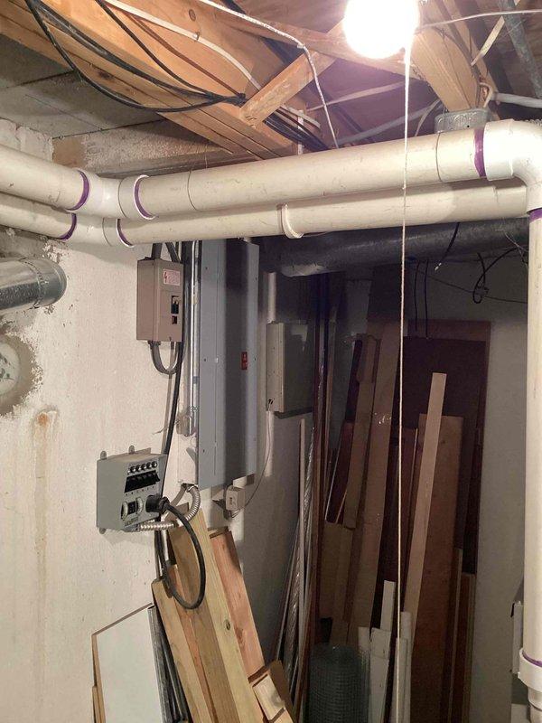 Provided estimate for complete furnace and air conditioning system replacement in basement location. Existing 10+ year old natural gas furnace and AC unit not operating properly. Assessed current equipment configuration, ductwork layout, electrical connections, and existing HVAC infrastructure including PVC condensate drainage system to determine proper sizing and installation requirements for new equipment.