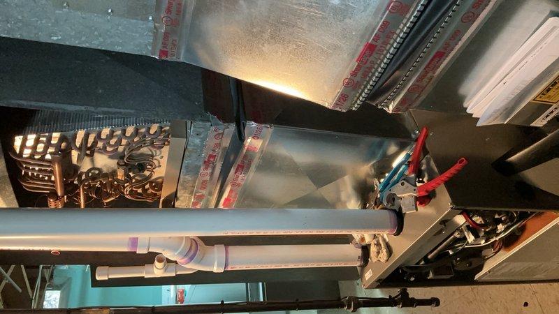 Replaced evaporator coil in attic-mounted air handler system. Disconnected refrigerant lines, removed failed coil, and installed new evaporator coil with proper brazing and insulation of copper line set. Reconnected ductwork, verified proper airflow, and tested system operation to ensure cooling functionality restored.