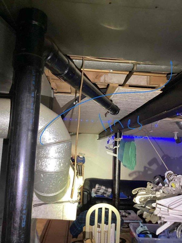 Provided comprehensive estimate for complete HVAC system replacement including air conditioning unit and gas furnace located in basement. Current equipment is non-operational and requires full replacement. Assessment included evaluation of existing ductwork, condensate drainage system, and thermostat location as indicated by markings on interior door, with recommendations for new thermostat installation to optimize system performance and efficiency.