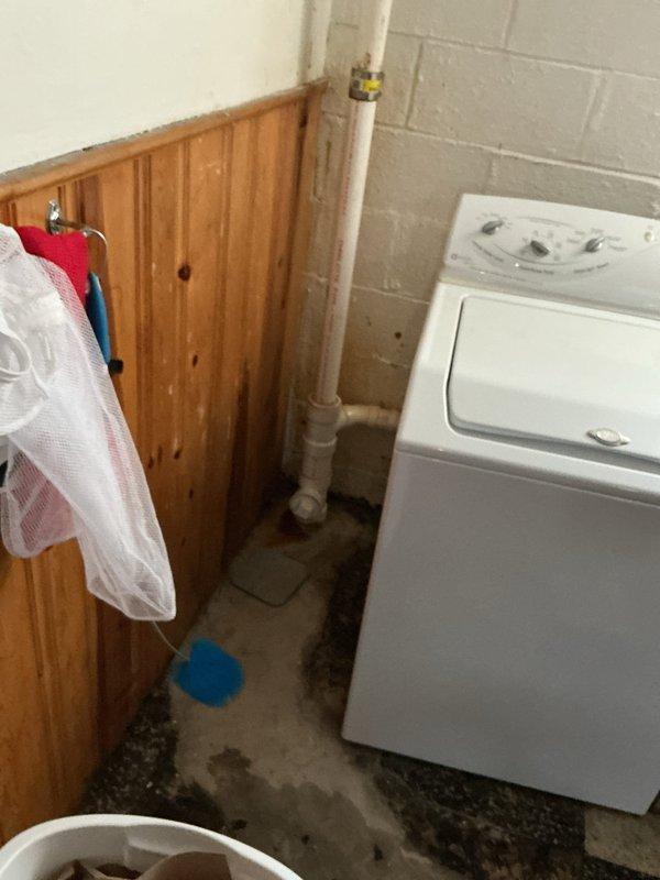 Responded to a plumbing service call for a clogged drain and loose toilet seat. Successfully cleared the drain obstruction using standard drain cleaning equipment and secured the toilet seat hardware. Upon inspection of the basement utility area near the washing machine, identified the drainage system access point and verified proper flow restoration through the PVC drain line, eliminating the blockage that was impeding wastewater discharge.