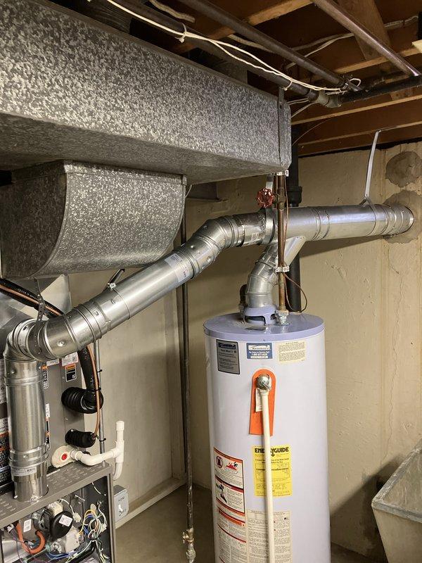 Completed full HVAC system installation including new furnace and air conditioning unit in residential utility room. Successfully installed and connected all ductwork, refrigerant lines, condensate drainage, electrical wiring, and control systems. Verified proper operation of all equipment, submitted permit application, and processed utility rebate documentation.