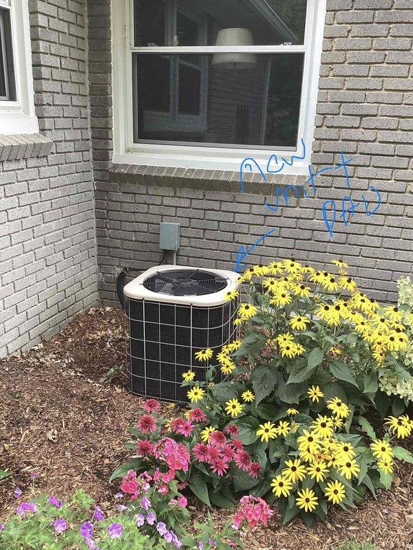 Responded to service call for non-operational air conditioning system at residential property. Upon inspection, identified R-22 refrigerant system with low charge levels affecting both outdoor condenser unit located in backyard and indoor Amana air handler in basement. Due to age of equipment, refrigerant type, and system condition, provided comprehensive estimate for complete HVAC system replacement including new outdoor condensing unit and compatible indoor equipment.