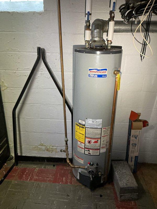Responded to service call for pilot light repeatedly extinguishing on American brand gas water heater, resulting in loss of hot water supply. Upon inspection of the unit located in basement, diagnosed faulty thermocouple as the root cause of pilot failure. Replaced defective thermocouple with new component, tested pilot light operation for proper flame sensing and gas valve function, and verified consistent hot water delivery throughout the residence. Unit restored to full operational status.
