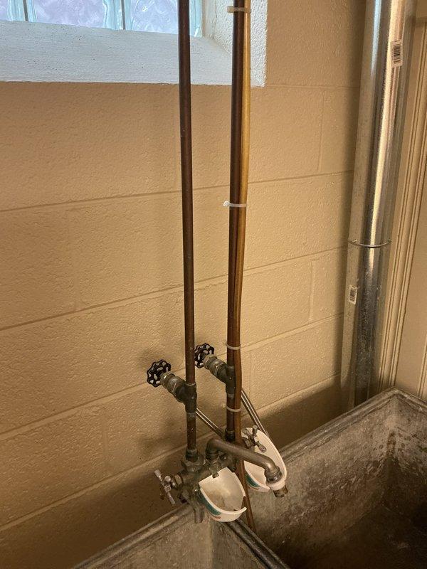 Responded to kitchen sink leak complaint at residential property. Upon inspection, identified leak source and assessed water supply line connections in utility area. Inspected copper piping, shutoff valves, and plumbing infrastructure to ensure proper function and verify no additional leaks were present in the system.