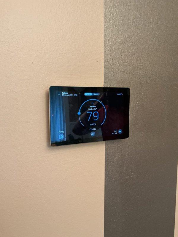 Responded to customer complaint of insufficient cooling with thermostat set to 66°F but home temperature remaining at 76°F. Performed diagnostic evaluation on 5-year-old outdoor AC unit. Inspected condenser unit, checked refrigerant levels, tested airflow output, and verified thermostat calibration and system communication. Found reduced cooling capacity affecting whole-home temperature control. Identified and resolved issue preventing system from reaching setpoint temperature. System tested and confirmed operational with proper cooling output restored.