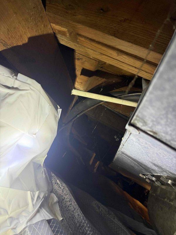 Responded to service call regarding humidifier system installed on 5-year-old forced air equipment located in crawl space. Accessed crawl space and performed visual inspection of humidifier unit and associated ductwork. Evaluated humidifier installation, mounting configuration, electrical connections, and water supply line. Inspected flexible duct routing and crawl space conditions including vapor barrier and structural supports. Documented equipment condition with photographs and discussed findings with homeowner, including options for diagnostic service or complete removal of humidifier system based on their preferences and system performance concerns.