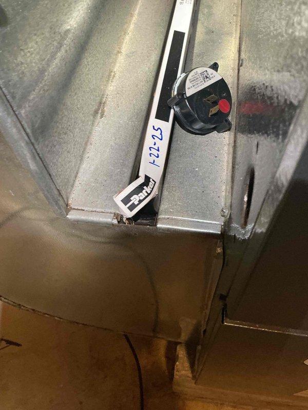 Responded to no heat call on Goodman furnace located in basement. Upon inspection, found pressure switch malfunction preventing ignition sequence from completing. Replaced faulty pressure switch with new unit, verified proper operation of inducer motor and pressure tubing connections. Tested system through multiple heating cycles, confirmed proper ignition, flame sensing, and heat delivery to living space. System restored to full operational status.