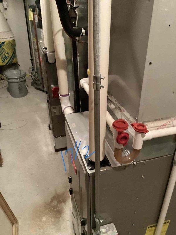 Completed estimate for replacement of 10+ year old air conditioning system experiencing refrigerant leak. Current equipment operational but inefficient due to freon loss. Evaluated existing basement-installed HVAC system including natural gas furnace, ductwork, and associated plumbing components. Provided replacement options for central air conditioning unit compatible with existing furnace and air distribution infrastructure.
