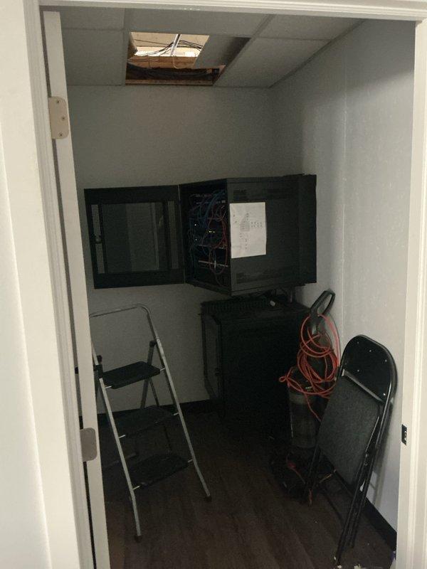Completed initial site assessment for supply duct installation into IT closet. Gathered field measurements of existing HVAC system, ductwork configuration, and mechanical room layout to prepare materials list for supply air installation. Documented electrical panel location, ceiling access points, and existing furnace/air handler with connected ductwork distribution system. Scheduled return visit with assistant to complete installation work.