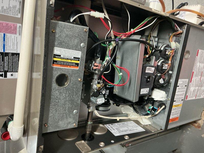 Completed comprehensive Gold Plan AC inspection and maintenance service on residential HVAC system. Accessed indoor air handler unit, inspected internal components including blower assembly, electrical connections, and wiring harnesses for proper operation and safety compliance. Utilized Fieldpiece digital diagnostic instrument to measure and verify system performance parameters including temperature differential and operational readings across refrigerant lines. All electrical connections, wire terminals, and safety controls found secure and functioning within manufacturer specifications. System operating efficiently with no deficiencies noted at time of service.