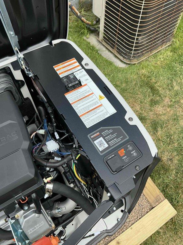 Completed full generator installation including electrical connections, transfer switch installation, and gas pipe routing. Installed exterior electrical conduit with proper mounting brackets and protective meter housing on building exterior. Configured transfer switch panel with proper wiring harnesses, completed all electrical terminations per code requirements, and submitted permit request for final inspection.