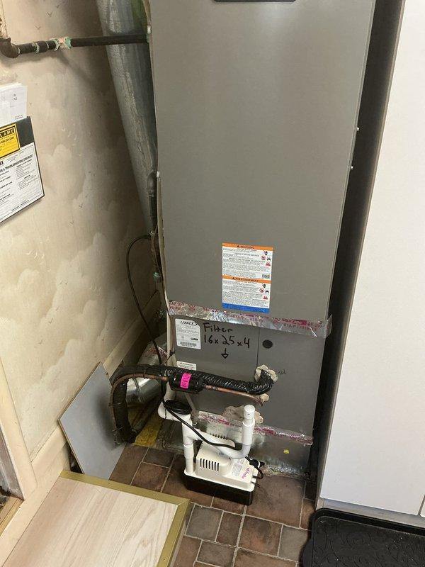 Responded to service call for humidifier producing excessive noise in utility room. Inspected one-year-old humidifier unit installed in closet mechanical space alongside air handler and condensate pump system. Evaluated humidifier operation and identified worn tubing as contributing factor to noise issue. Replaced humidifier tubing to restore proper operation and eliminate excessive sound. Verified system functionality and confirmed quiet operation upon completion.