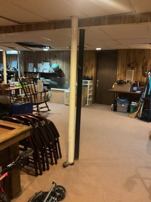 Performed camera inspection of residential drain line in basement area as requested. Previous estimate for floor break repair had been provided during earlier visit. This inspection was unrelated to recently completed sump pump installation work. Documented basement conditions and drainage system access points for diagnostic purposes.