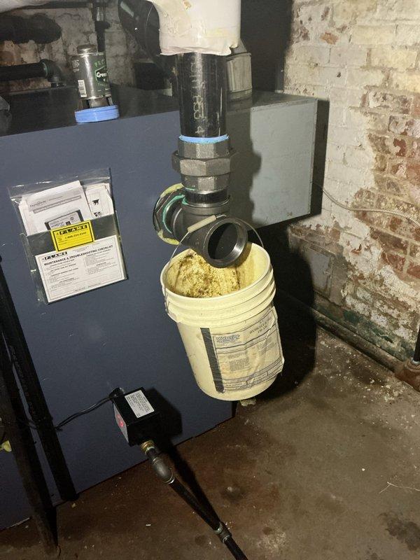 Completed boiler skim and startup procedure following new installation. Removed manufacturing oils and debris from boiler system through skimming process, flushed system to ensure clean operation, and performed comprehensive startup checks including burner ignition, flame sensor verification, and control sequence testing. Confirmed proper venting operation, verified all electrical connections within control panel, and validated system pressurization and water flow throughout the heating loop.