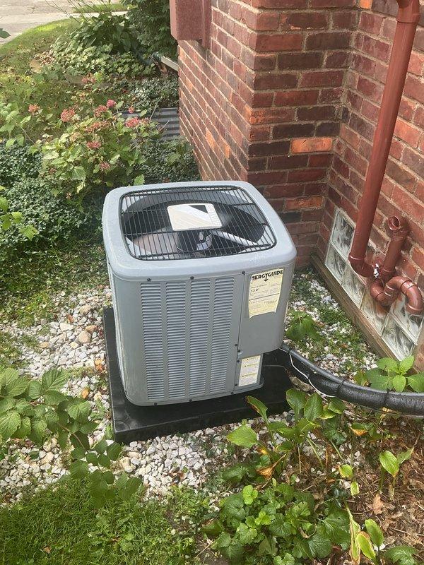 Responded to service call for rhythmic noise occurring at 10-second intervals from condenser fan on relatively new central air conditioning system. Upon arrival, inspected outdoor condenser unit and verified system was operational and maintaining cooling function. Diagnosed intermittent fan motor issue causing the reported rhythmic sound pattern. Performed necessary repairs to condenser fan assembly to eliminate noise and restore normal operation. Verified proper system function, confirmed quiet operation of condenser fan, and tested cooling cycle. System now operating within normal parameters with no abnormal sounds detected.