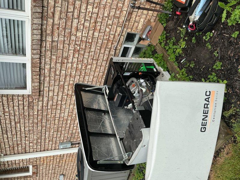 Performed scheduled maintenance on Generac standby generator unit rated between 8-20 KW. Accessed engine compartment and conducted comprehensive inspection of internal mechanical components, engine block, and associated assemblies. Verified proper operation of all generator systems and documented unit condition with photographic records. Generator maintenance plan discussed and established for ongoing service requirements.